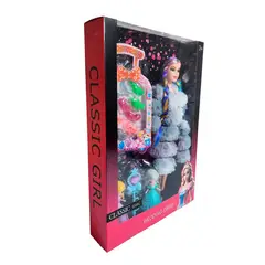 GENERICO - Muñeca Con Abrigo Peludo Mini Princesas + Set Zapatos