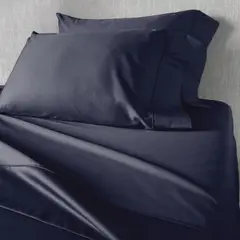 KAMUCHY - Juego de sábanas Polialgodón 200H Azul Navy