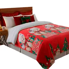 HOMETEX - ⁠Cobija Navideña Rojaoso