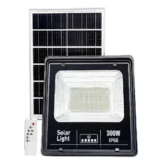 GENERICO - Reflector solar LED 300W con panel solar y control remoto