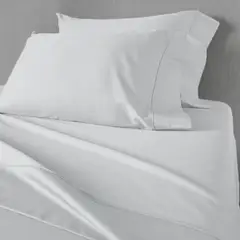 KAMUCHY - Juego de sábanas Polialgodón 200H Blanco