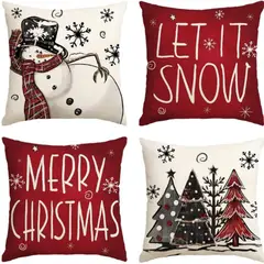 GENERICO - Set x 4 Fundas Cojin Navideño Decoración Navidad 45x45 cm