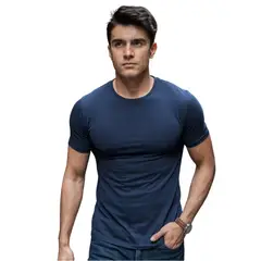 AMERICAN GENERICS - CAMISETA AZUL EMPIRE- SLIM FIT