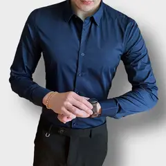 ABC - Camisa Manga Larga Para Hombre Botones Diseño