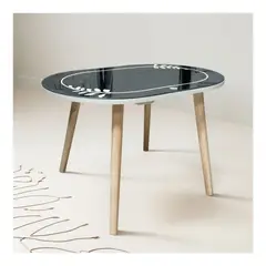 GENERICO - Mesa De Centro Decorativa Con Espejo Y Luz Led Refeva