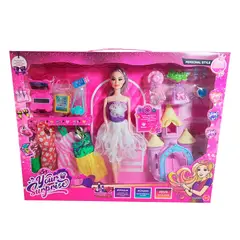 GENERICO - Muñeca Vestido Elegante Accesorios + Castillo Princesa Niñas