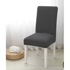 CHINA GLAZE - Fundas para silla de comedor texturizadas x6 unidades Gris Oscuro