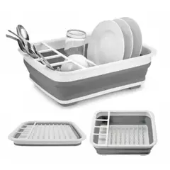 CHINA GLAZE - Escurridor de platos plegable portátil para cocina moderna