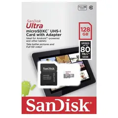 SANDISK - Memoria Micro SD Clase 10 Original 128 Gb 80mb/s
