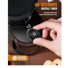 SHADOW - Molinillo De Café Eléctrico Shardor Burr Con 25 Tamaños