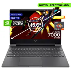 HP - Portátil Gamer Victus AMD Ryzen 7 32GB/1TB RTX 4050 6GB