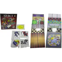 MAZUGI - 6 Tableros 12 en 1 Juegos de Mesa funny familia Dados fichas