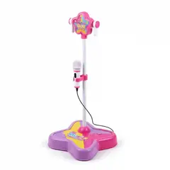 JUGUETELANDIA - Micrófono Infantil con Base Luces Rock Star Juguete Musical Sonido Real para Niños y Niñas ROSA