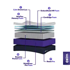 CALM - Colchon Hybrid Select Doble + 2 almohadas Memory Foam