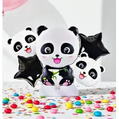 GENERICO - Set X5 Globos Metalizados Oso Panda