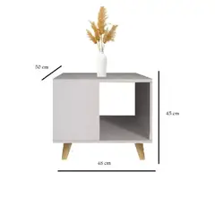 GENERICO - Mesa De Centro Mesa Auxiliar Blanco Para Sala Minimalista