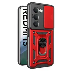 GENERICO - Funda Estuche Case Protector Cámara Slider Compatible Xiaomi Redmi 15 4G Rojo