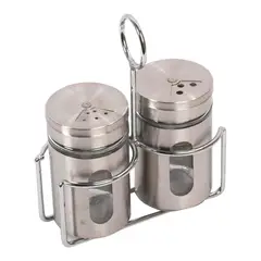 GENERICO - Set De Especieros Con Soporte Metalico X2