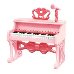 GENERICO - Piano Electrónico Infantil 25 Teclas Diseño Clásico Rosa Mic - Rosa