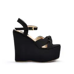 SABATES - Sandalias de Plataforma Sábates Lino Black