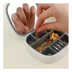 GENERICO - Joyero Con Espejo Caja Organizadora De Joyas