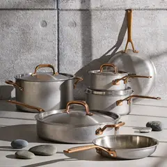 KITCHENAID - Juego de Ollas 10 pzs Acero inoxidable 5 capas StoneWash.