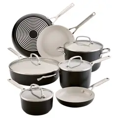 KITCHENAID - Juego de Ollas 11 pzs Anodizado Duro antiadh cerámico Inducción color Negro