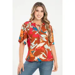RAGGED - Blusa olivia Cafe caramelo