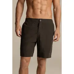 ILOT - Bermuda en lino café Silueta clásica BH67C61