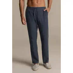 ILOT - Pantalón en lino azul Classic fit PH59A61