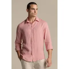ILOT - Camisa Canaria en lino rosado Manga larga SH58R61