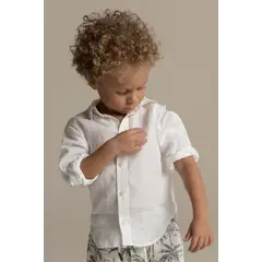 ILOT - Camisa Kids en lino off white SK04B61