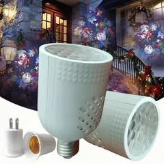 GENERICO - Combo X2 Bombillos Proyectores Navideños Led Multicolor Giratorios Con Adaptador Enchufe Decorativo