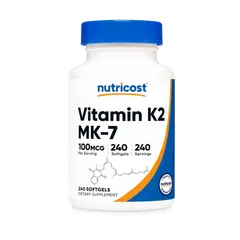 ALHAJAS - Suplemento Nutricost Vitamina K2 Mk-7 100mcg 240 Sevicios