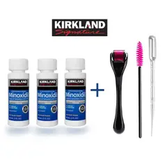 GENERICO - Minoxidil kirkland 5% 3 Unidades + dermaroller 0.5mm
