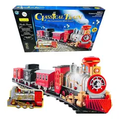 GENERICO - Tren de Juguete Navideño 25 Piezas con Rieles 7.4 Metros y 5 Vagones