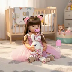 LA MUÑECA - MUÑECA REALISTA EN SILICONA REGALO PARA NIÑAS CON ACESSORIOS