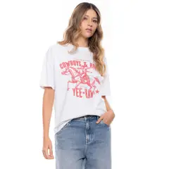 COLOR BLUE - Camiseta Manga Corta Con Estampado Texano