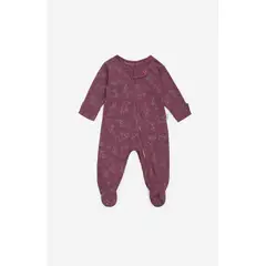 NATO - Pijama Básica para bebé Colección Ambiental color malva con estampado en rinos