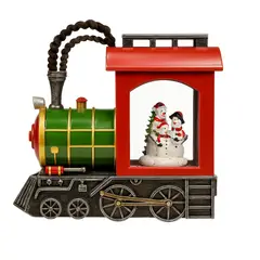 GENERICO - Tren Navideño Decorativo con Muñecos de Nieve y Luz Con Efecto Nieve, Adorno Navideño Elegante 38