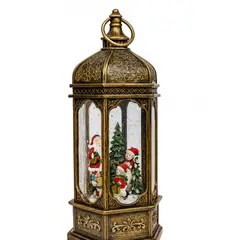 GENERICO - Farol Navideño Decorativo con Papa Noel y Luz Con Efecto Nieve, Adorno Navideño Elegante 68