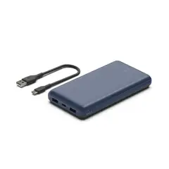 BELKIN - Power Bank 20000 mAh USB-C y USB-A Azul Batería Portátil de Carga Rápida