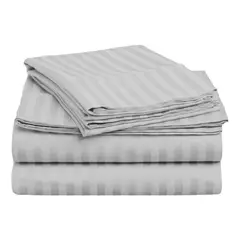 GENERICO - Juego de Sábanas Unicolor Color Gris Claro