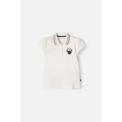 DISNEY - Camiseta tipo polo Minnie Mouse marfil para niña