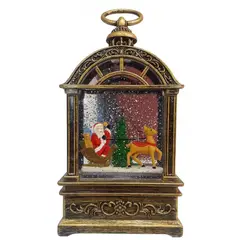 GENERICO - Farol Navideño Decorativo con Papa Noel y Luz Con Efecto Nieve, Adorno Navideño Elegante 16