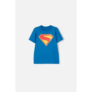 DC COMICS - Camiseta de Superman manga corta azul para niño