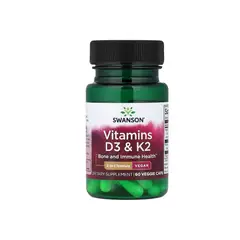 ALHAJAS - Suplemento Swanson De Vitamina K2 75mcg + Vitamina D3 50mcg 60 Servicios