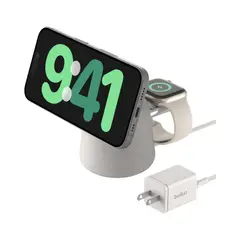 BELKIN - Cargador Base Magsafe 2 En 1 Inalámbrico Beige