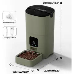 GENERICO - Alimentador Automático Inteligente Para Mascotas De 6 Lts Con Control De Aplicacion Y Alexa