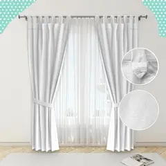 GENERICO - Juego de Cortinas Lisas Color Blanco